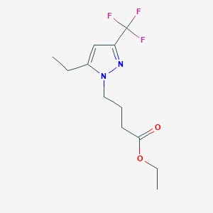 molecular formula C12H17F3N2O2 B2667389 ethyl 4-[5-ethyl-3-(trifluoromethyl)-1H-pyrazol-1-yl]butanoate CAS No. 1855889-38-1