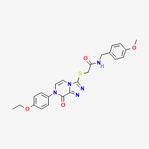 molecular formula C23H23N5O4S B2667390 2-((7-(4-ethoxyphenyl)-8-oxo-7,8-dihydro-[1,2,4]triazolo[4,3-a]pyrazin-3-yl)thio)-N-(4-methoxybenzyl)acetamide CAS No. 1223832-05-0