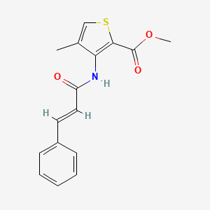molecular formula C16H15NO3S B2667392 甲基-4-甲基-3-[(2E)-3-苯基丙-2-烯酰胺]噻吩-2-甲酸酯 CAS No. 677706-78-4