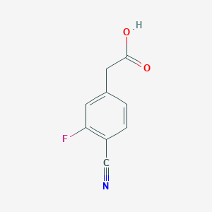 molecular formula C9H6FNO2 B2667473 2-(4-Cyano-3-fluorophenyl)acetic acid CAS No. 1097871-99-2