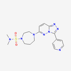 molecular formula C17H22N8O2S B2667477 N,N-dimethyl-4-[3-(pyridin-4-yl)-[1,2,4]triazolo[4,3-b]pyridazin-6-yl]-1,4-diazepane-1-sulfonamide CAS No. 2380192-97-0