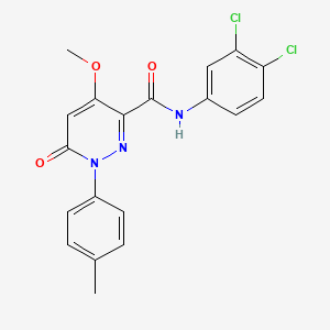 molecular formula C19H15Cl2N3O3 B2667487 N-(3,4-dichlorophenyl)-4-methoxy-1-(4-methylphenyl)-6-oxo-1,6-dihydropyridazine-3-carboxamide CAS No. 921538-68-3