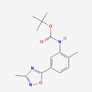 molecular formula C15H19N3O3 B2667489 Tert-butyl [2-methyl-5-(3-methyl-1,2,4-oxadiazol-5-yl)phenyl]carbamate CAS No. 1822867-13-9