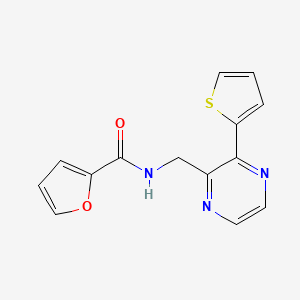 molecular formula C14H11N3O2S B2667525 N-((3-(thiophen-2-yl)pyrazin-2-yl)methyl)furan-2-carboxamide CAS No. 2034424-21-8