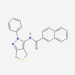 molecular formula C22H17N3OS B2667527 N-{2-phenyl-2H,4H,6H-thieno[3,4-c]pyrazol-3-yl}naphthalene-2-carboxamide CAS No. 391866-24-3