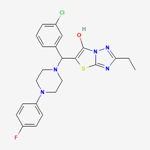 B2667528 5-((3-Chlorophenyl)(4-(4-fluorophenyl)piperazin-1-yl)methyl)-2-ethylthiazolo[3,2-b][1,2,4]triazol-6-ol CAS No. 898368-04-2