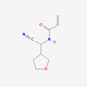 molecular formula C9H12N2O2 B2667529 N-[Cyano(oxolan-3-yl)methyl]prop-2-enamide CAS No. 2411274-41-2