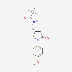 molecular formula C17H24N2O3 B2667537 N-((1-(4-methoxyphenyl)-5-oxopyrrolidin-3-yl)methyl)pivalamide CAS No. 954651-86-6