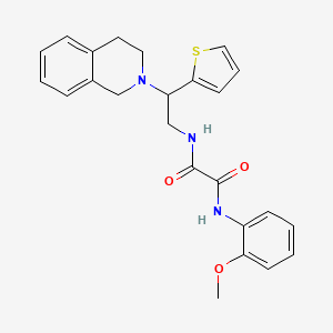 molecular formula C24H25N3O3S B2667574 N'-(2-methoxyphenyl)-N-[2-(1,2,3,4-tetrahydroisoquinolin-2-yl)-2-(thiophen-2-yl)ethyl]ethanediamide CAS No. 904278-95-1