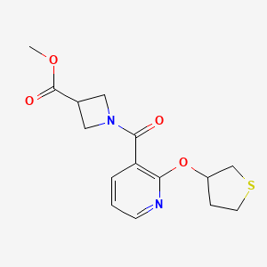 molecular formula C15H18N2O4S B2667642 methyl 1-[2-(thiolan-3-yloxy)pyridine-3-carbonyl]azetidine-3-carboxylate CAS No. 1903629-72-0