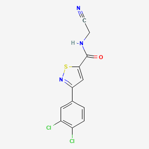 molecular formula C12H7Cl2N3OS B2667649 N-(Cyanomethyl)-3-(3,4-dichlorophenyl)-1,2-thiazole-5-carboxamide CAS No. 1465372-06-8