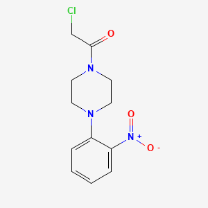 molecular formula C12H14ClN3O3 B2667652 2-Chloro-1-[4-(2-nitrophenyl)piperazin-1-yl]ethan-1-one CAS No. 1000930-18-6