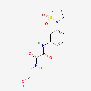 molecular formula C13H17N3O5S B2667669 N1-(3-(1,1-dioxidoisothiazolidin-2-yl)phenyl)-N2-(2-hydroxyethyl)oxalamide CAS No. 1105246-80-7