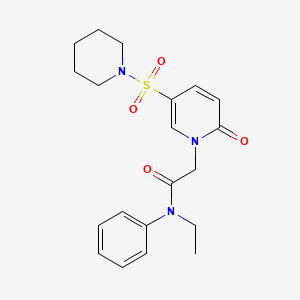 molecular formula C20H25N3O4S B2667700 N-ethyl-2-[2-oxo-5-(piperidine-1-sulfonyl)-1,2-dihydropyridin-1-yl]-N-phenylacetamide CAS No. 1251619-74-5