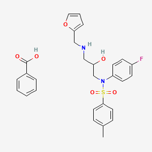 molecular formula C28H29FN2O6S B2667704 benzoic acid; {3-[N-(4-fluorophenyl)4-methylbenzenesulfonamido]-2-hydroxypropyl}[(furan-2-yl)methyl]amine CAS No. 1327617-11-7