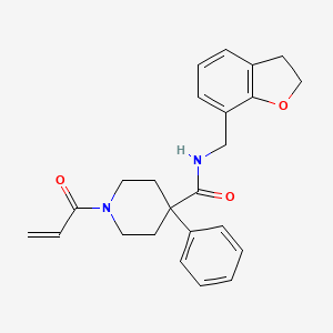 molecular formula C24H26N2O3 B2667705 N-(2,3-Dihydro-1-benzofuran-7-ylmethyl)-4-phenyl-1-prop-2-enoylpiperidine-4-carboxamide CAS No. 2361832-44-0