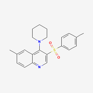 molecular formula C22H24N2O2S B2667707 6-METHYL-3-(4-METHYLBENZENESULFONYL)-4-(PIPERIDIN-1-YL)QUINOLINE CAS No. 866895-03-6