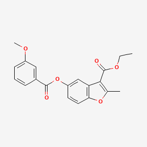 molecular formula C20H18O6 B2667720 ETHYL 5-(3-METHOXYBENZOYLOXY)-2-METHYL-1-BENZOFURAN-3-CARBOXYLATE CAS No. 384363-23-9