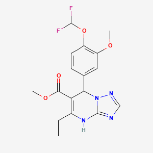 molecular formula C17H18F2N4O4 B2667736 Methyl 7-(4-(difluoromethoxy)-3-methoxyphenyl)-5-ethyl-4,7-dihydro-[1,2,4]triazolo[1,5-a]pyrimidine-6-carboxylate CAS No. 725218-89-3