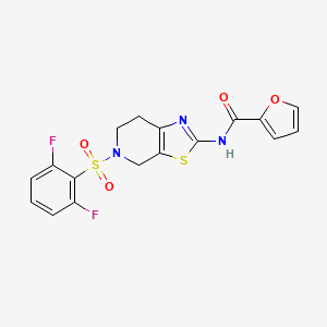 molecular formula C17H13F2N3O4S2 B2667745 N-(5-((2,6-difluorophenyl)sulfonyl)-4,5,6,7-tetrahydrothiazolo[5,4-c]pyridin-2-yl)furan-2-carboxamide CAS No. 1351659-35-2