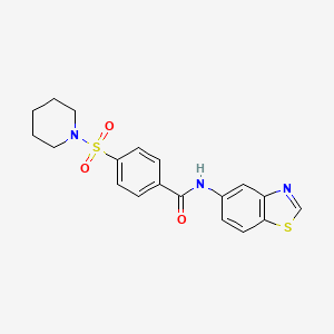 molecular formula C19H19N3O3S2 B2667748 N-(benzo[d]thiazol-5-yl)-4-(piperidin-1-ylsulfonyl)benzamide CAS No. 941877-54-9