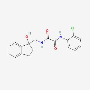 molecular formula C18H17ClN2O3 B2667760 N'-(2-chlorophenyl)-N-[(1-hydroxy-2,3-dihydro-1H-inden-1-yl)methyl]ethanediamide CAS No. 1396873-99-6