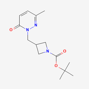 molecular formula C14H21N3O3 B2667771 Tert-butyl 3-[(3-methyl-6-oxo-1,6-dihydropyridazin-1-yl)methyl]azetidine-1-carboxylate CAS No. 2379978-48-8