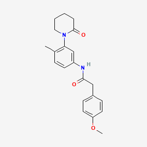 molecular formula C21H24N2O3 B2667808 2-(4-methoxyphenyl)-N-[4-methyl-3-(2-oxopiperidin-1-yl)phenyl]acetamide CAS No. 922906-48-7