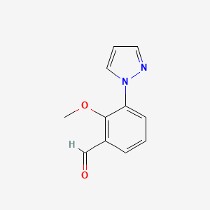 molecular formula C11H10N2O2 B2667829 2-methoxy-3-(1H-pyrazol-1-yl)benzaldehyde CAS No. 2378506-83-1