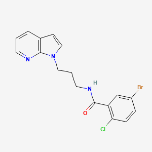 molecular formula C17H15BrClN3O B2667836 N-(3-(1H-pyrrolo[2,3-b]pyridin-1-yl)propyl)-5-bromo-2-chlorobenzamide CAS No. 1787914-10-6