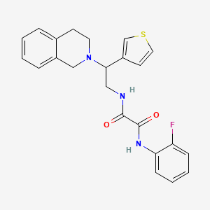 molecular formula C23H22FN3O2S B2667872 N'-(2-fluorophenyl)-N-[2-(1,2,3,4-tetrahydroisoquinolin-2-yl)-2-(thiophen-3-yl)ethyl]ethanediamide CAS No. 954644-43-0