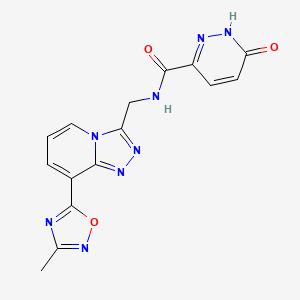 molecular formula C15H12N8O3 B2667876 N-((8-(3-methyl-1,2,4-oxadiazol-5-yl)-[1,2,4]triazolo[4,3-a]pyridin-3-yl)methyl)-6-oxo-1,6-dihydropyridazine-3-carboxamide CAS No. 2034531-42-3