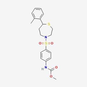 molecular formula C20H24N2O4S2 B2667900 Methyl (4-((7-(o-tolyl)-1,4-thiazepan-4-yl)sulfonyl)phenyl)carbamate CAS No. 1705093-15-7