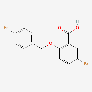 molecular formula C14H10Br2O3 B2667944 5-Bromo-2-[(4-bromobenzyl)oxy]benzoic acid CAS No. 938241-69-1