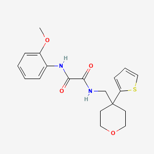 molecular formula C19H22N2O4S B2667964 N'-(2-methoxyphenyl)-N-{[4-(thiophen-2-yl)oxan-4-yl]methyl}ethanediamide CAS No. 1091444-83-5