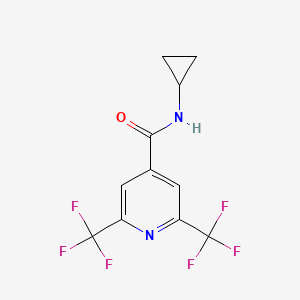 molecular formula C11H8F6N2O B2667977 N-cyclopropyl-2,6-bis(trifluoromethyl)isonicotinamide CAS No. 1092344-10-9