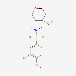 molecular formula C13H18ClNO5S B2667985 3-chloro-N-[(4-hydroxyoxan-4-yl)methyl]-4-methoxybenzene-1-sulfonamide CAS No. 1351659-69-2