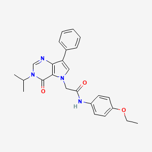 molecular formula C25H26N4O3 B2667988 N-(4-ethoxyphenyl)-2-[4-oxo-7-phenyl-3-(propan-2-yl)-3H,4H,5H-pyrrolo[3,2-d]pyrimidin-5-yl]acetamide CAS No. 1251698-00-6