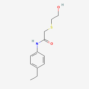 molecular formula C12H17NO2S B2668015 N-(4-ethylphenyl)-2-[(2-hydroxyethyl)sulfanyl]acetamide CAS No. 638994-52-2