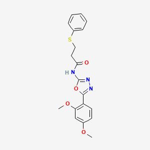 molecular formula C19H19N3O4S B2668046 N-(5-(2,4-dimethoxyphenyl)-1,3,4-oxadiazol-2-yl)-3-(phenylthio)propanamide CAS No. 941961-62-2