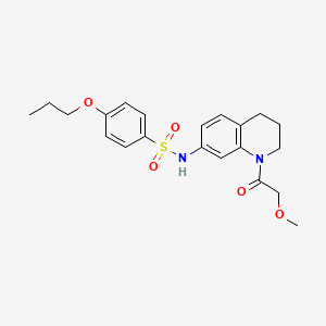 molecular formula C21H26N2O5S B2668049 N-(1-(2-methoxyacetyl)-1,2,3,4-tetrahydroquinolin-7-yl)-4-propoxybenzenesulfonamide CAS No. 1171199-85-1