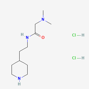 molecular formula C11H25Cl2N3O B2668055 N2,N2-Dimethyl-N1-(2-piperidin-4-ylethyl)glycinamide dihydrochloride CAS No. 2197685-83-7