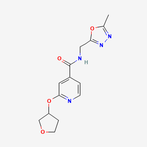 molecular formula C14H16N4O4 B2668061 N-[(5-methyl-1,3,4-oxadiazol-2-yl)methyl]-2-(oxolan-3-yloxy)pyridine-4-carboxamide CAS No. 1903183-24-3