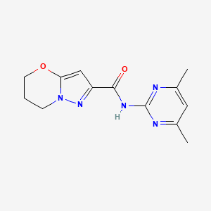 molecular formula C13H15N5O2 B2668130 N-(4,6-DIMETHYLPYRIMIDIN-2-YL)-5H,6H,7H-PYRAZOLO[3,2-B][1,3]OXAZINE-2-CARBOXAMIDE CAS No. 1448043-82-0