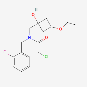 2-Chloro-N-[(3-ethoxy-1-hydroxycyclobutyl)methyl]-N-[(2-fluorophenyl)methyl]acetamide