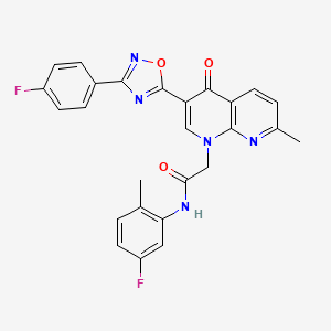 N-(5-fluoro-2-methylphenyl)-2-(3-(3-(4-fluorophenyl)-1,2,4-oxadiazol-5-yl)-7-methyl-4-oxo-1,8-naphthyridin-1(4H)-yl)acetamide