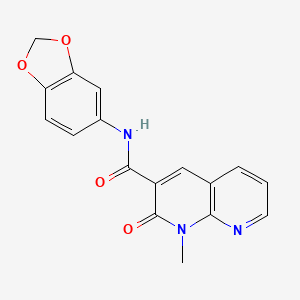 molecular formula C17H13N3O4 B2668185 N-(2H-1,3-benzodioxol-5-yl)-1-methyl-2-oxo-1,2-dihydro-1,8-naphthyridine-3-carboxamide CAS No. 899984-00-0