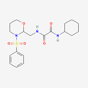 N-[[3-(benzenesulfonyl)-1,3-oxazinan-2-yl]methyl]-N'-cyclohexyloxamide