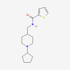 molecular formula C16H24N2OS B2668206 N-((1-cyclopentylpiperidin-4-yl)methyl)thiophene-2-carboxamide CAS No. 953932-10-0