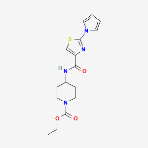 ethyl 4-(2-(1H-pyrrol-1-yl)thiazole-4-carboxamido)piperidine-1-carboxylate